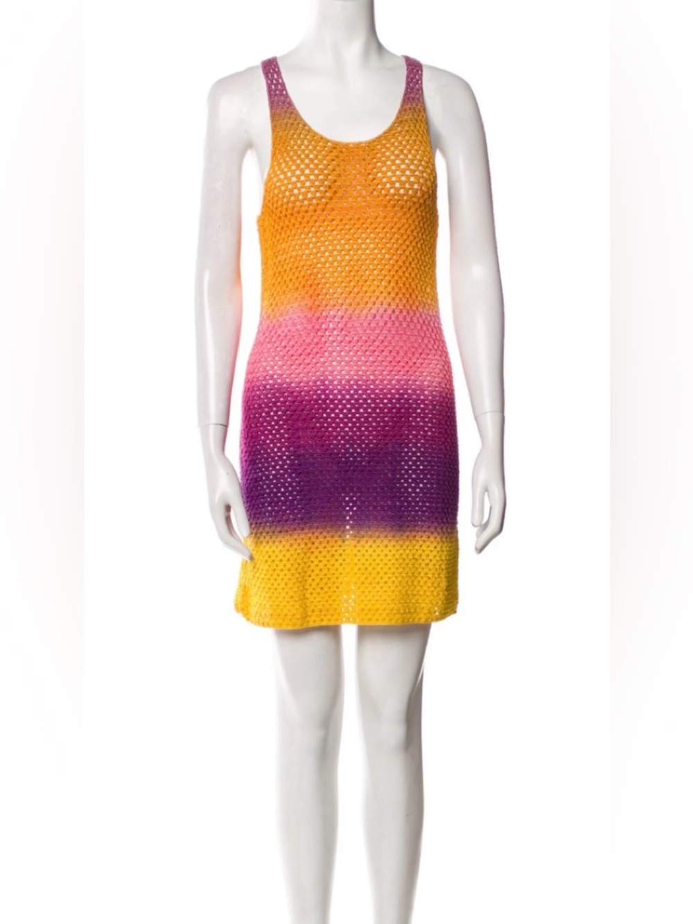 NWT AGR London Purple Pink Crochet CoverUp Beach Swim Resort Dress Size XS $820